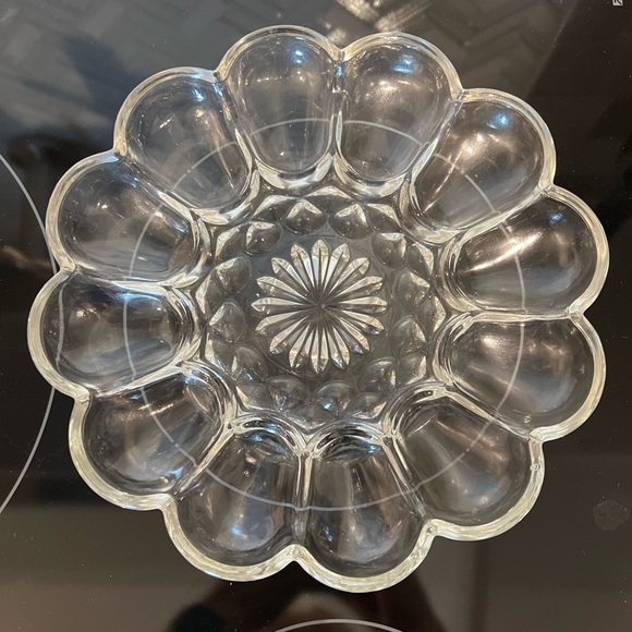 Vintage Glass Deviled Egg Plate - Picture 2 of 6